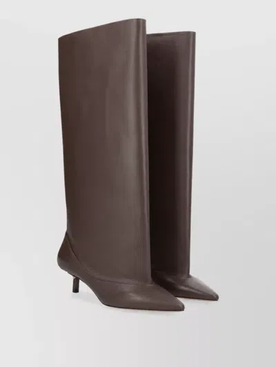 Jacquemus Leather Ankle Boots In Brown