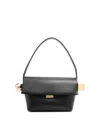 Jacquemus Le Rond Carre Leather Shoulder Bag In Black