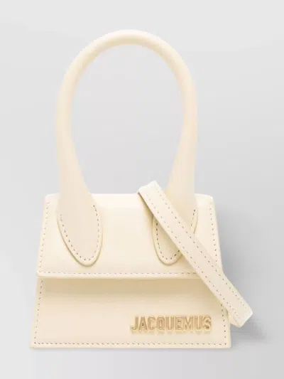Jacquemus Leather Bag Small Adjustable Strap In White