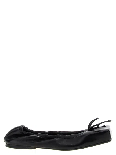 Jacquemus Leather Ballet Ballet Flat In Black