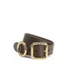 Jacquemus Brown Calfskin Belt With Polished Gold-tone Accents