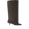 Jacquemus Women Brown Smooth Leather Wide The High Tourni Boots In Brown