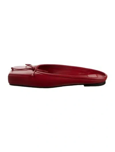 Pre-owned Jacquemus Leather Bow Accents Mules In Red