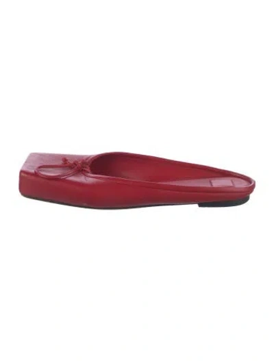 Pre-owned Jacquemus Leather Bow Accents Mules In Red