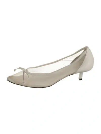 Pre-owned Jacquemus Leather Bow Accents Pumps W/ Tags In Neutrals