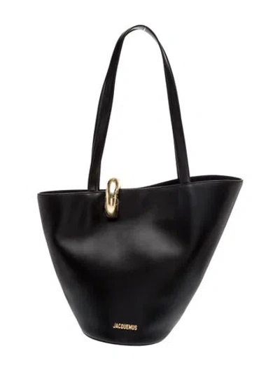 Pre-owned Jacquemus Leather Bucket Bag In Black