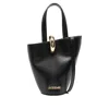 Jacquemus The Medium Bambola Asymmetric Leather Bucket Bag In Blue