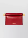 Jacquemus Leather Clutch Bag Top Handle In Red