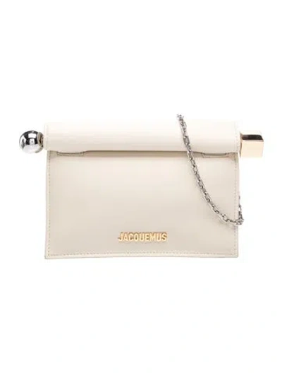 Pre-owned Jacquemus Leather Clutch In Neutral