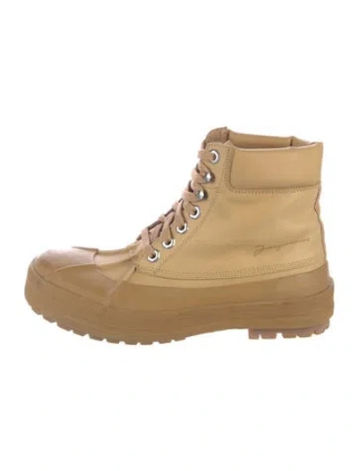 Pre-owned Jacquemus Leather Combat Boots In Brown