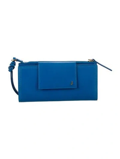 Pre-owned Jacquemus Leather Continental Wallet In Blue