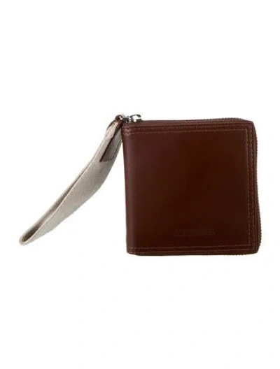 Pre-owned Jacquemus Leather Continental Wallet W/ Tags In Brown