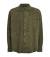 Jacquemus La Chemise Croc Embossed Goatskin Suede Button-up Shirt In Green