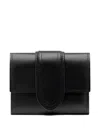 Jacquemus Le Compact Bambino Leather Wallet In Black