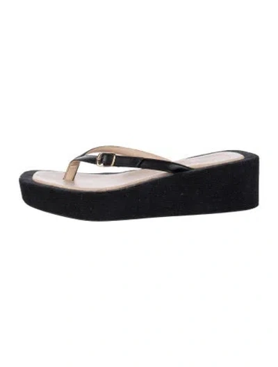 Pre-owned Jacquemus Leather Flip Flops In Black