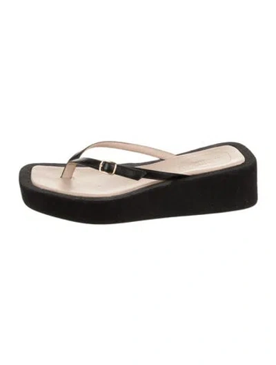 Pre-owned Jacquemus Leather Flip Flops In Black