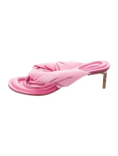 Pre-owned Jacquemus Leather Flip Flops In Pink