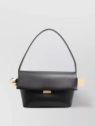 Jacquemus Leather Foldover Shoulder Bag Gold Hardware