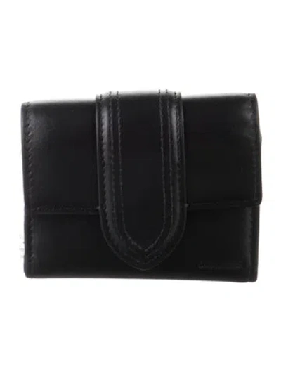 Pre-owned Jacquemus Leather French Purse In Black