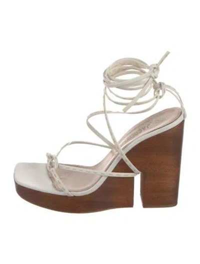 Pre-owned Jacquemus Leather Gladiator Sandals In White
