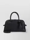 Jacquemus Leather Handbag Structured Adjustable Strap In Black