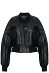 Jacquemus Cropped Crewneck Jacket Textured Finish In Black