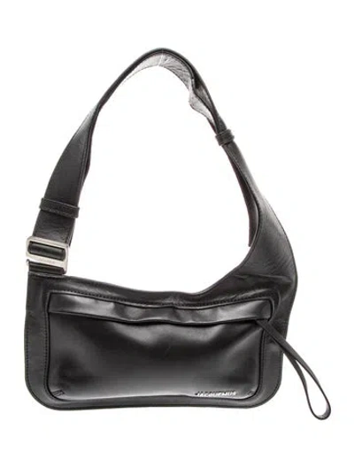 Pre-owned Jacquemus Leather La Banane Gardian Mini In Black