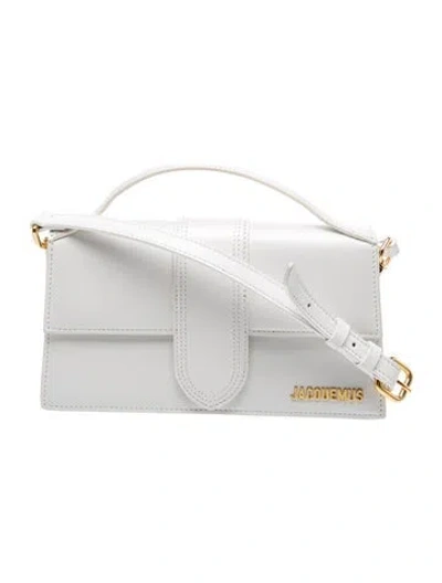 Pre-owned Jacquemus Leather Le Bambino Large In White