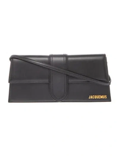 Pre-owned Jacquemus Leather Le Bambino Long In Black