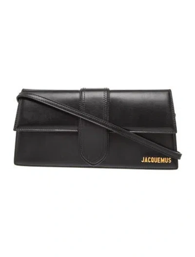 Pre-owned Jacquemus Leather Le Bambino Long In Black
