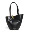 Jacquemus The Medium Bambola Asymmetric Leather Bucket Bag In Black