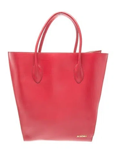 Pre-owned Jacquemus Leather Le Baya Tote In Red