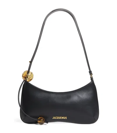 Jacquemus Le Bisou Perle Smooth Leather Bag In Black