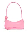 Jacquemus Bisou Perle Leather Shoulder Bag In Pink