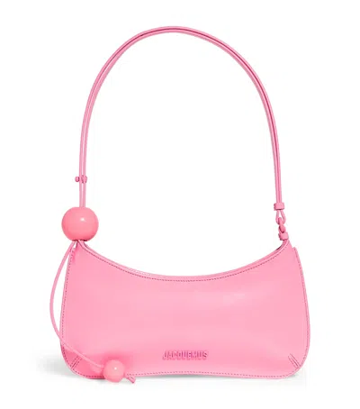 Jacquemus Le Bisou Perle Leather Shoulder Bag In Pink