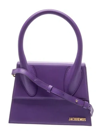 Pre-owned Jacquemus Leather Le Chiquito Large In Purple