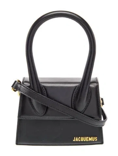 Pre-owned Jacquemus Leather Le Chiquito Medium In Black