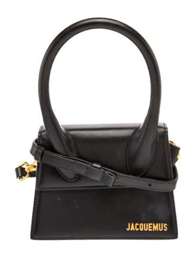 Pre-owned Jacquemus Leather Le Chiquito Medium In Black