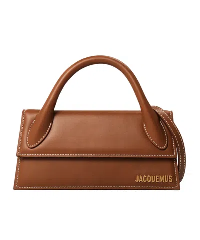 Jacquemus Leather Le Chiquito Mini Bag In Brown