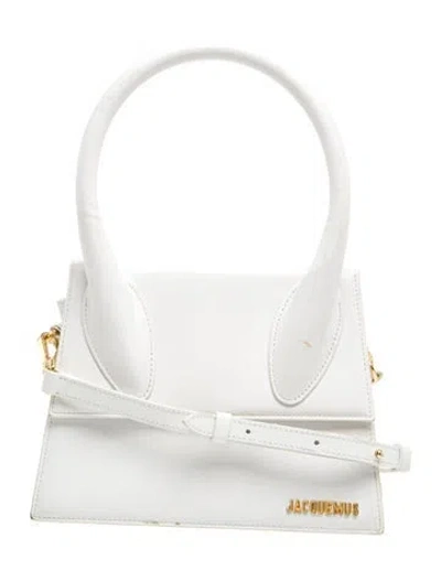 Pre-owned Jacquemus Leather Le Chiquito Mini In White