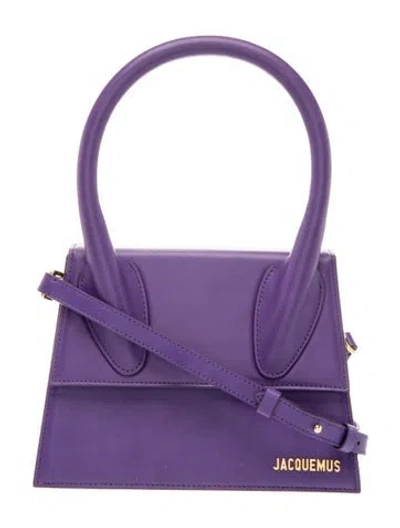 Pre-owned Jacquemus Leather Le Chiquito Moyen Medium In Purple