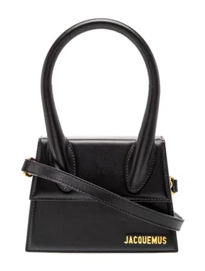 Pre-owned Jacquemus Leather Le Chiquito Moyen Medium W/ Tags In Black