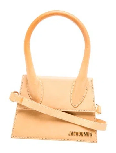Pre-owned Jacquemus Leather Le Chiquito Moyen Mini In Neutrals