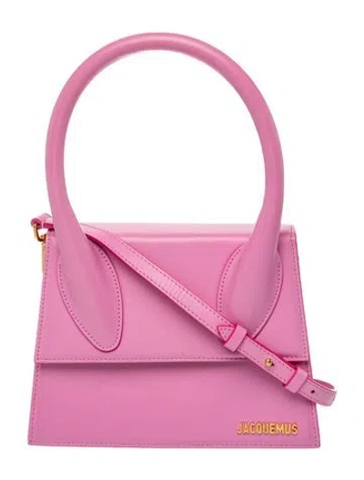 Pre-owned Jacquemus Leather Le Chiquito Moyen Mini In Pink