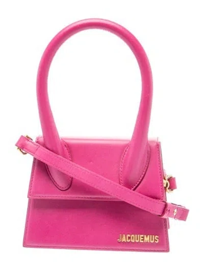 Pre-owned Jacquemus Leather Le Chiquito Moyen In Pink