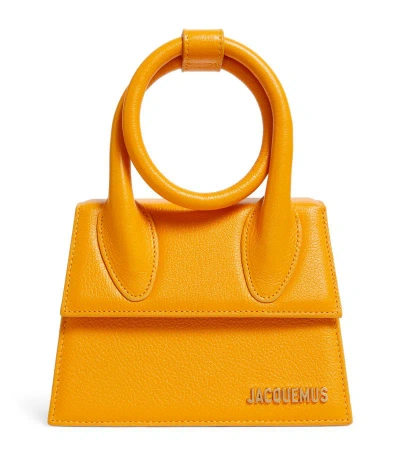 Jacquemus Leather Le Chiquito Naud Top-handle Bag In Orange