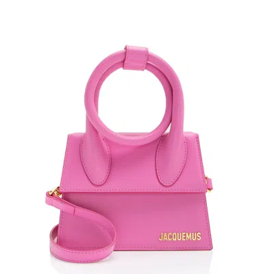 Jacquemus Leather Le Chiquito Noeud Bag In Pink