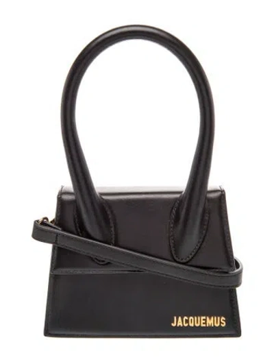 Pre-owned Jacquemus Leather Le Chiquito Noeud In Black