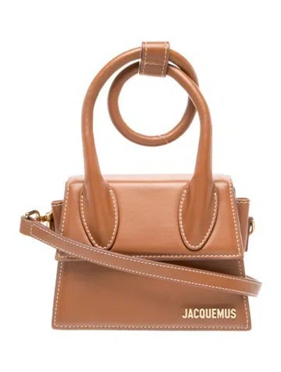 Pre-owned Jacquemus Leather Le Chiquito Noeud In Brown