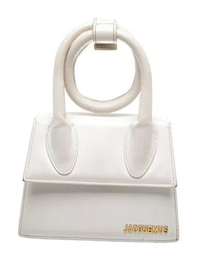 Pre-owned Jacquemus Leather Le Chiquito Noeud In Neutral